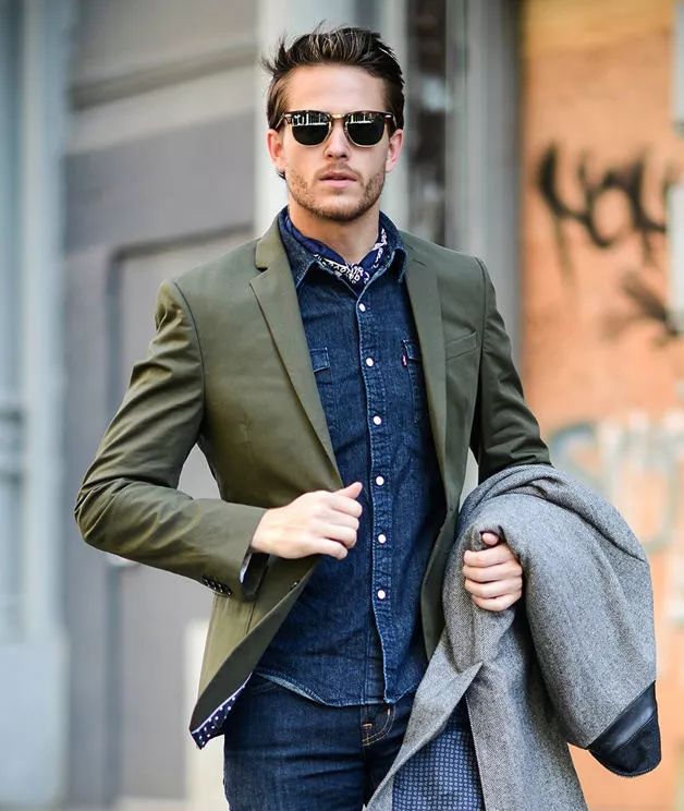 牛仔衬衫男装长袖,牛仔衬衫男装