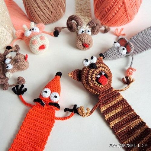 搞怪章鱼手工编织帽子,创意小动物书签编织法