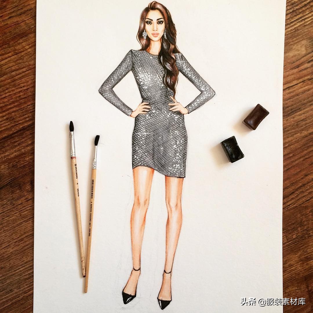 100幅手绘画图片大全,时装画手绘100例书