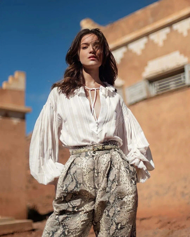 打褶阔腿裤冬,打边阔腿裤