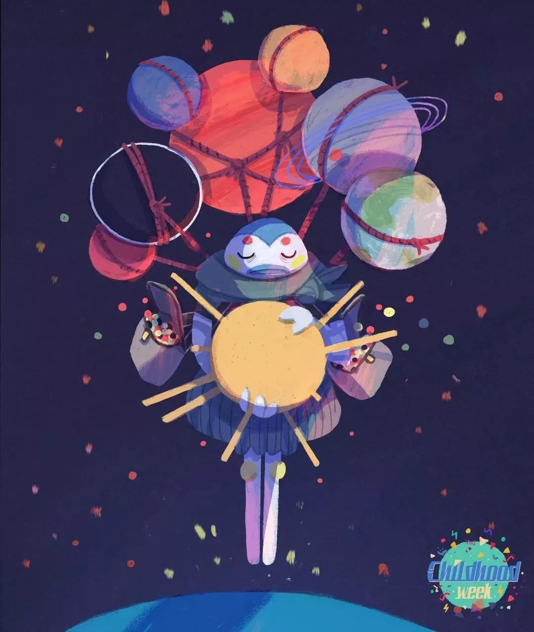 BeatriceBlue，内心有光，所画皆暖，用线条打造童真世界