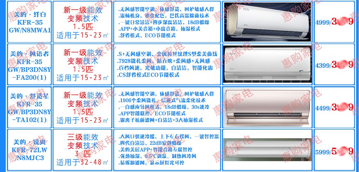 实体店美的空调推荐,美的空调的购买流程