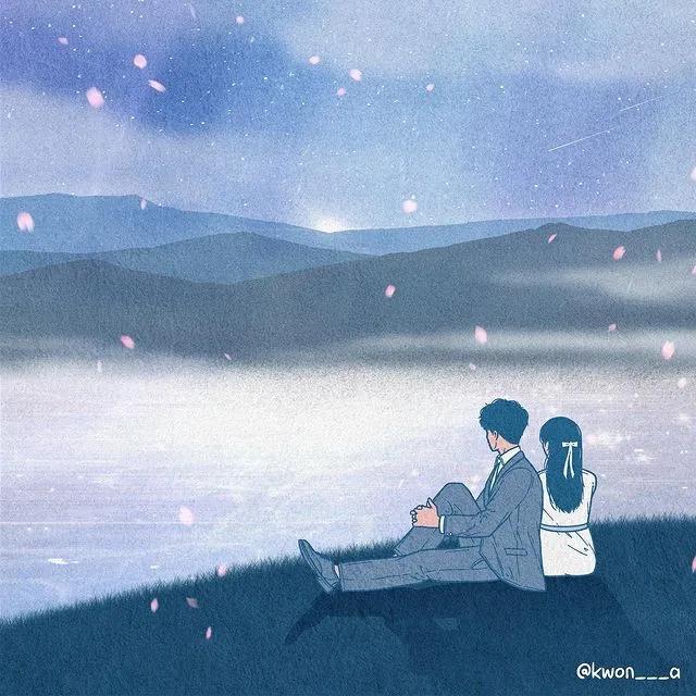 韩国插画师霸道总裁插画,韩国插画师笔下的情侣日常