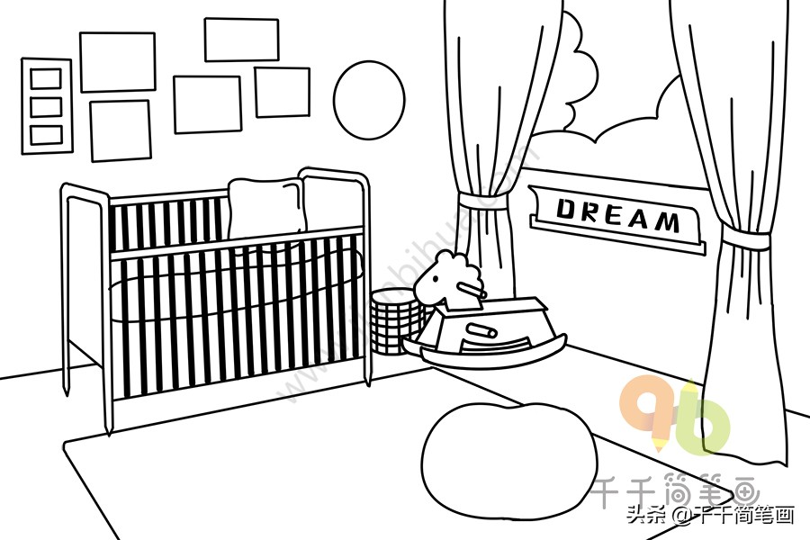 书桌简笔画简单又好看加凳子,学会整理书桌和房间的简笔画