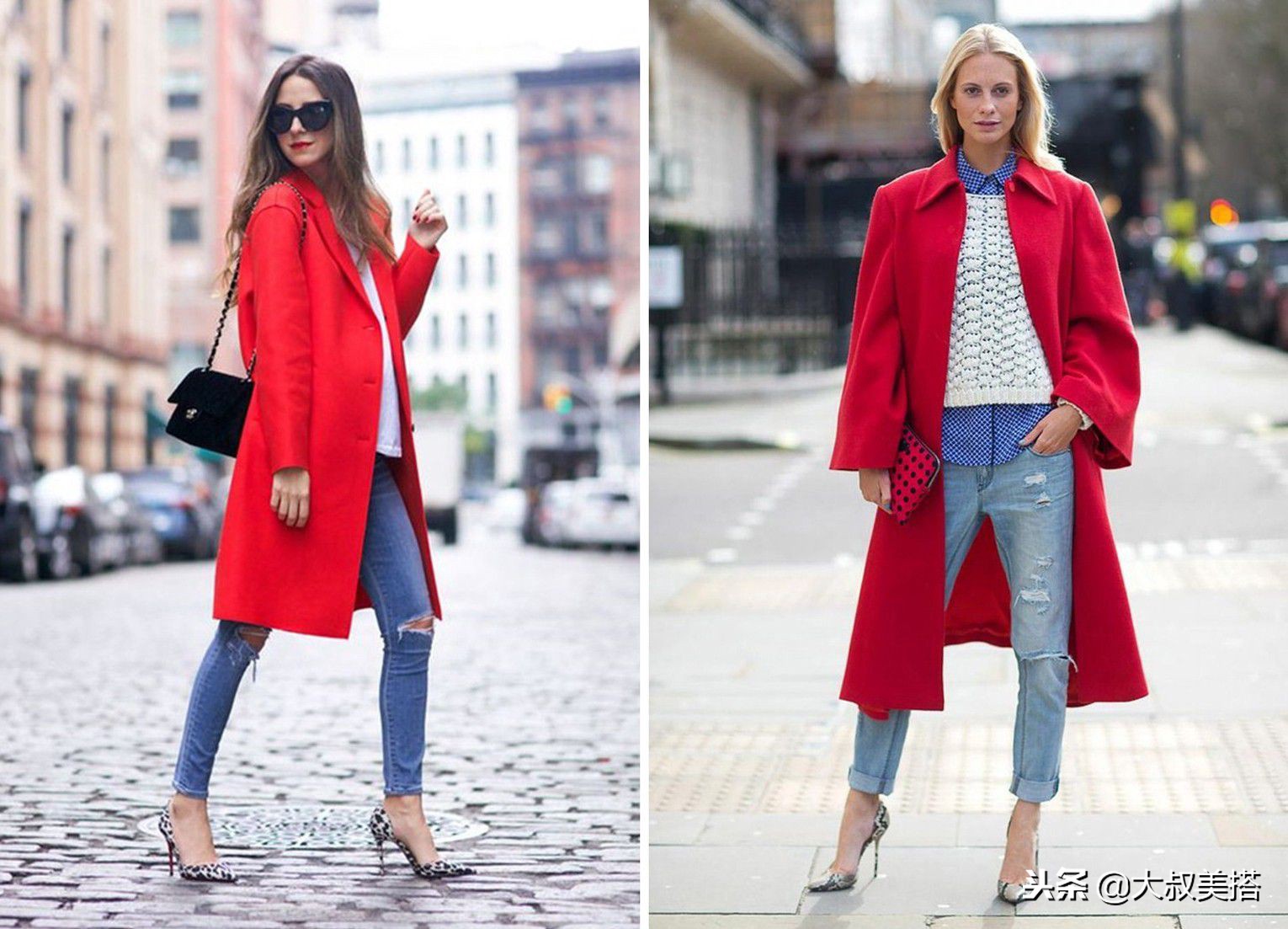 女人穿红色大衣太扎眼？学会3个日常搭配，低调显白衬气色！