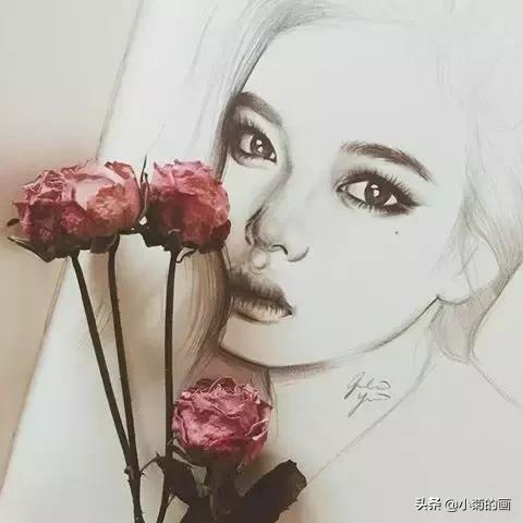 一眼就看出来的明星素描,这些明星的双眼皮好美