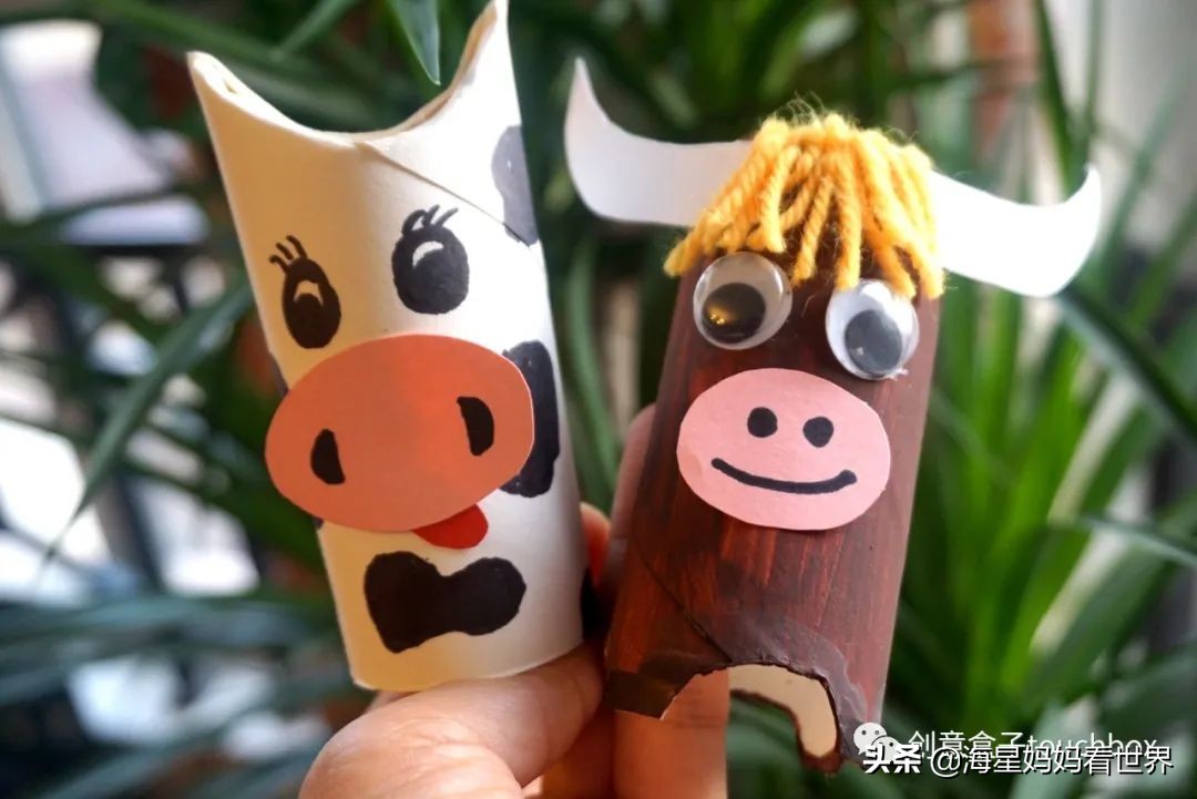 春节到，超可爱的牛卡片、牛灯笼、纸筒牛开心玩起来