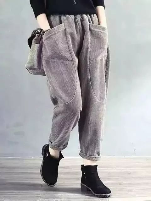 秋天穿针织衫高腰裤好看吗,秋天穿哈伦裤搭配什么上衣