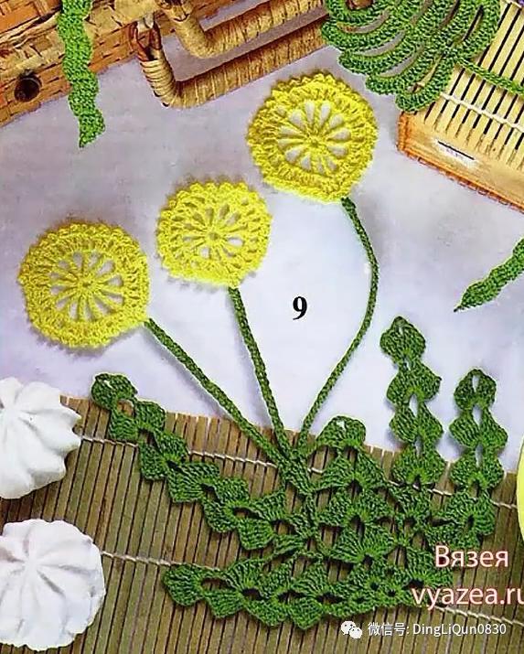 树叶钩针编织大全图解,树枝树叶的编织图解