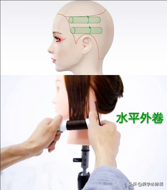 烫发怎么卷杠头才好看,女士短发烫发卷杠教程