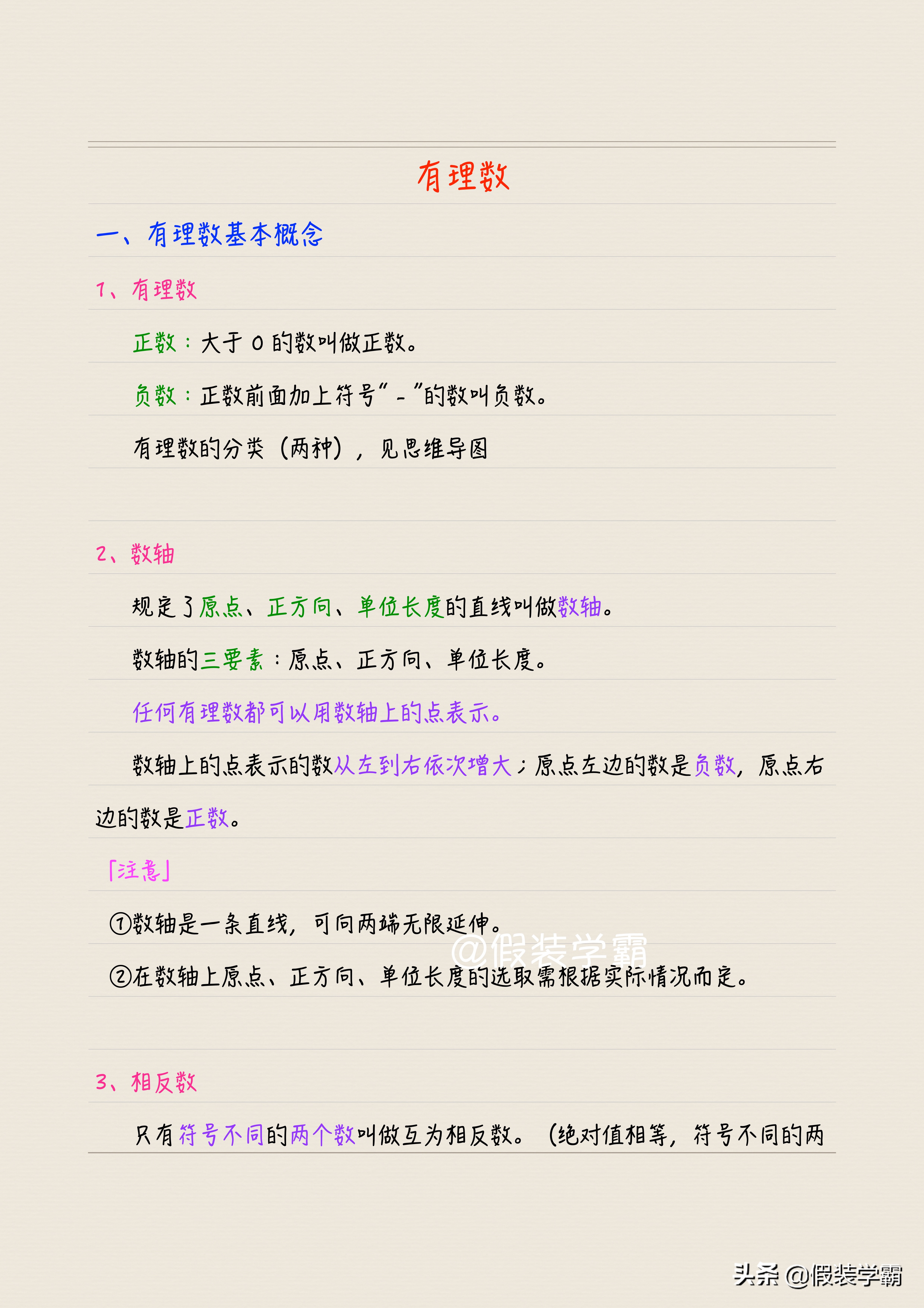 初中数学第1章有理数复习讲解,人教版数学初一有理数知识点归纳