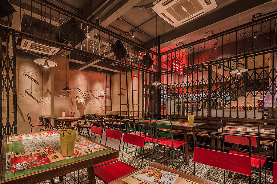 独栋烤肉店装修设计案例,金水区烧烤店装修设计公司