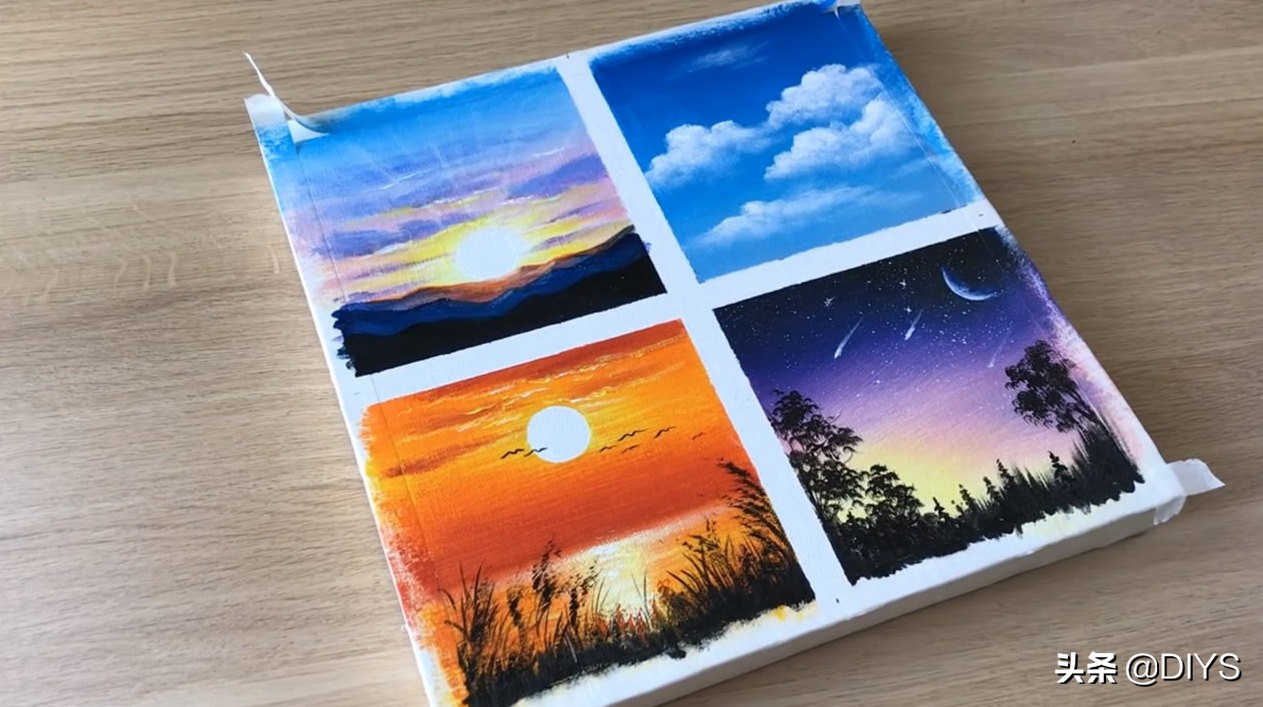 手工绘画制作大全简单又漂亮,简单好看的天空画