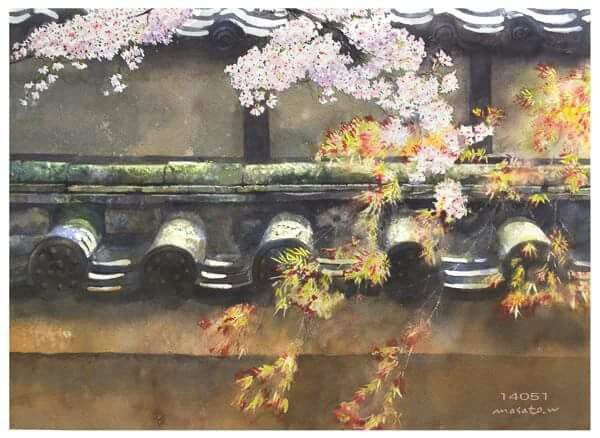 水彩樱花之境,日本水彩樱花