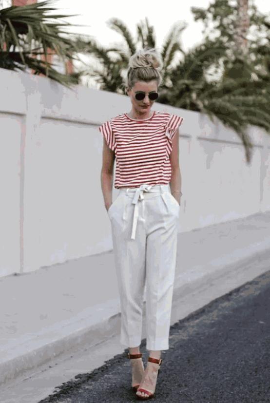 今年流行的纸袋裤怎么穿,新款流行好看显瘦百搭裤