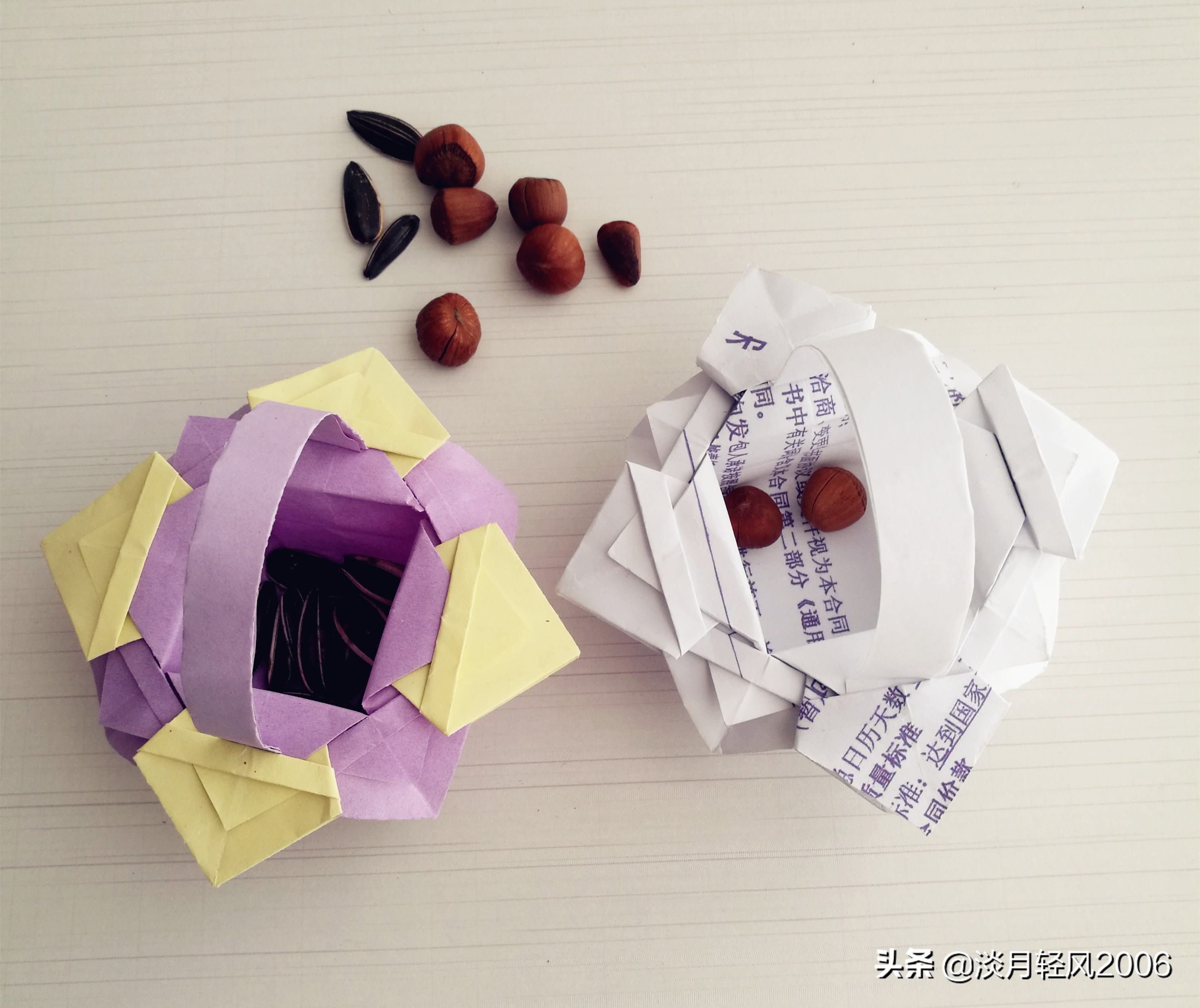 小花篮的折法手工,自制可爱的小花篮折纸