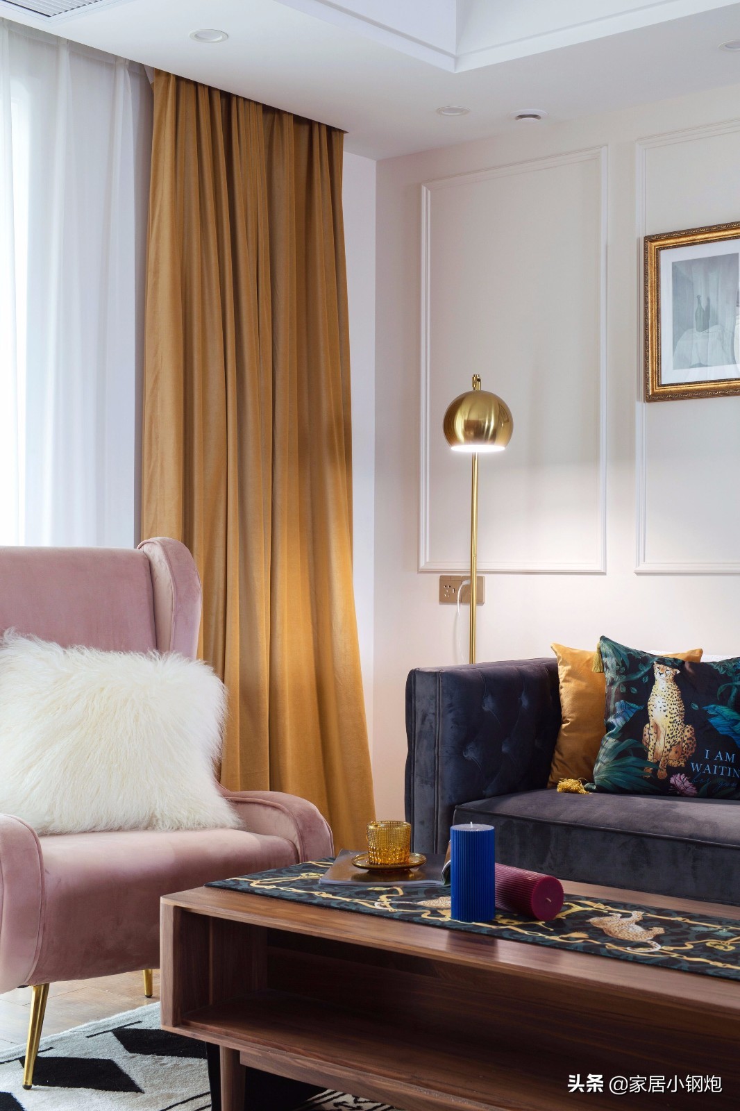 灰蓝背景墙效果图现代简约2021年,136平方现代风格大砖背景墙