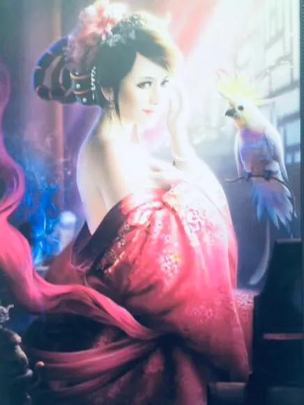 折扇红袖图,带有古韵的折扇