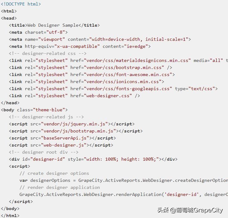 创建您的ActiveReportsWeb端在线报表设计器