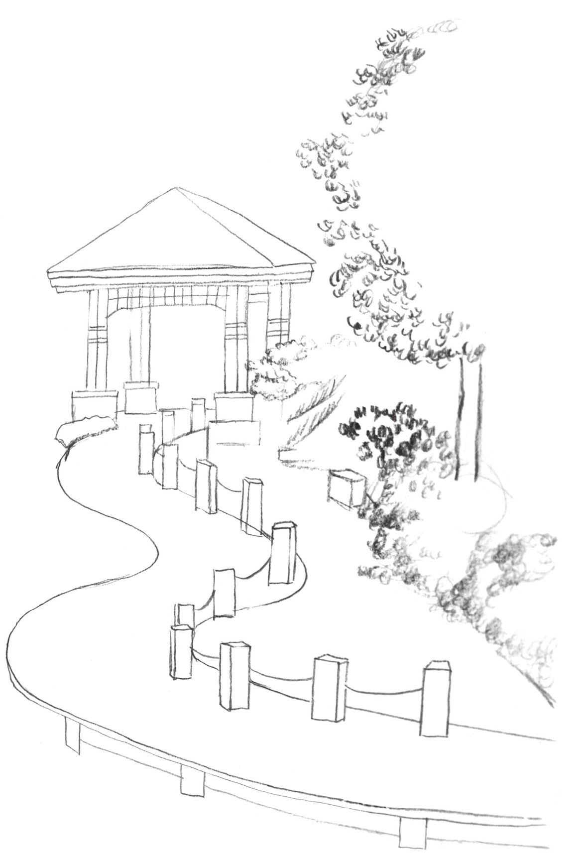 速写风景画临摹步骤图,速写初学者入门的基础风景画