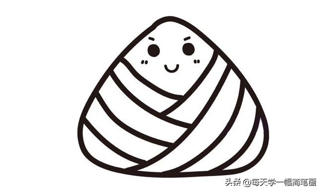 端午节龙舟粽子简笔画,简笔画粽子的画法最简单图文