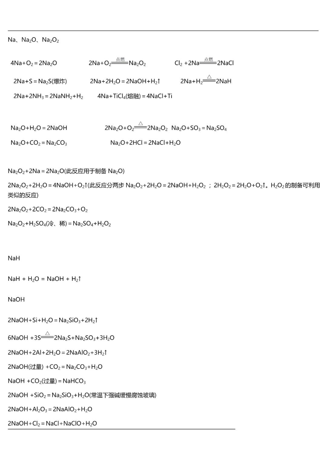 高中化学氯气方程式总结,高中化学所有方程式大全