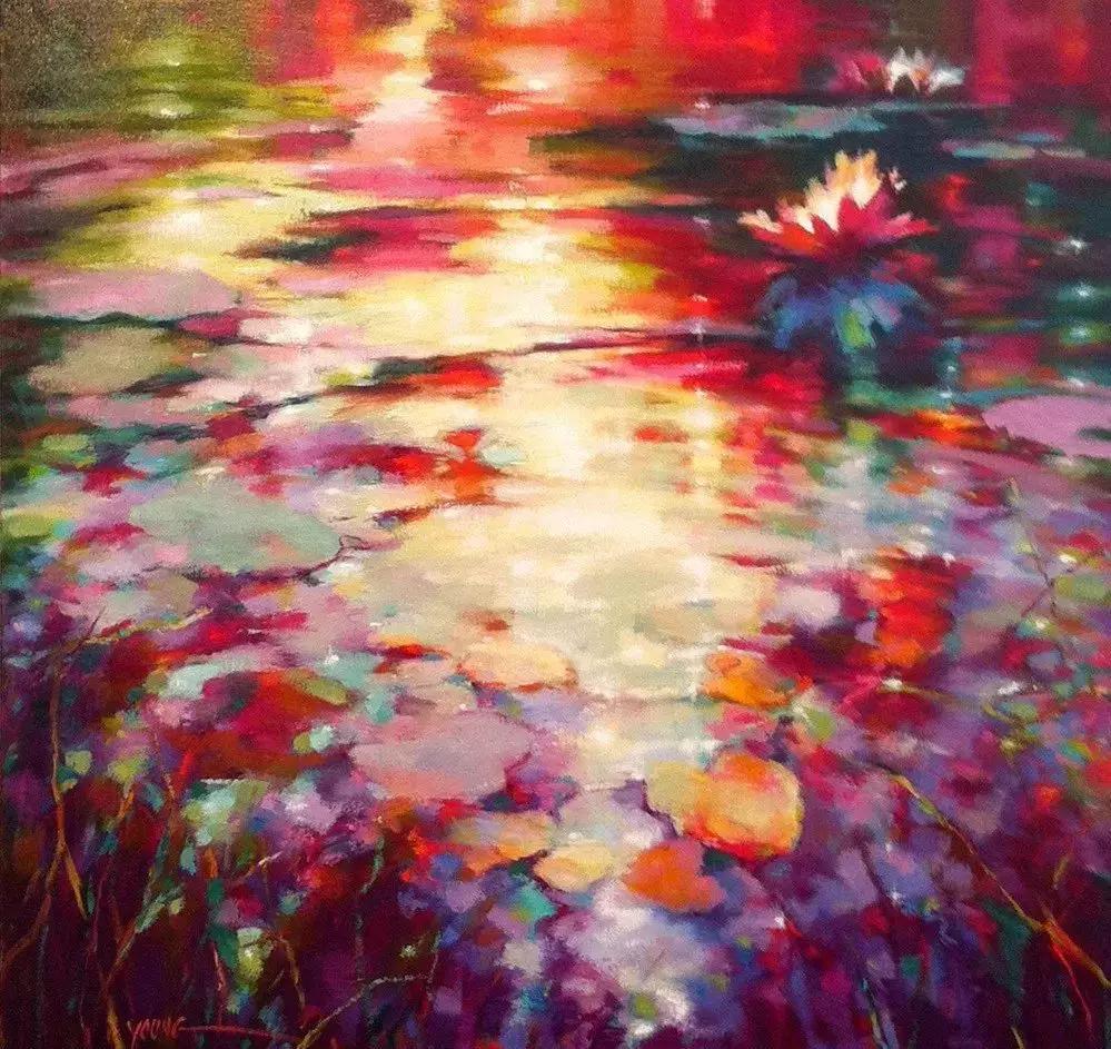 莫奈的睡莲紫色,莫奈睡莲和梵高睡莲