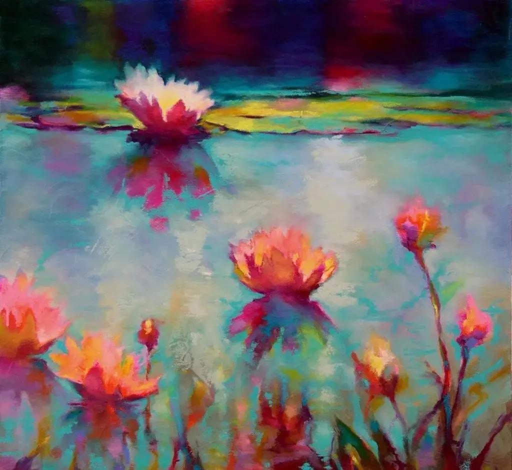 莫奈的睡莲紫色,莫奈睡莲和梵高睡莲