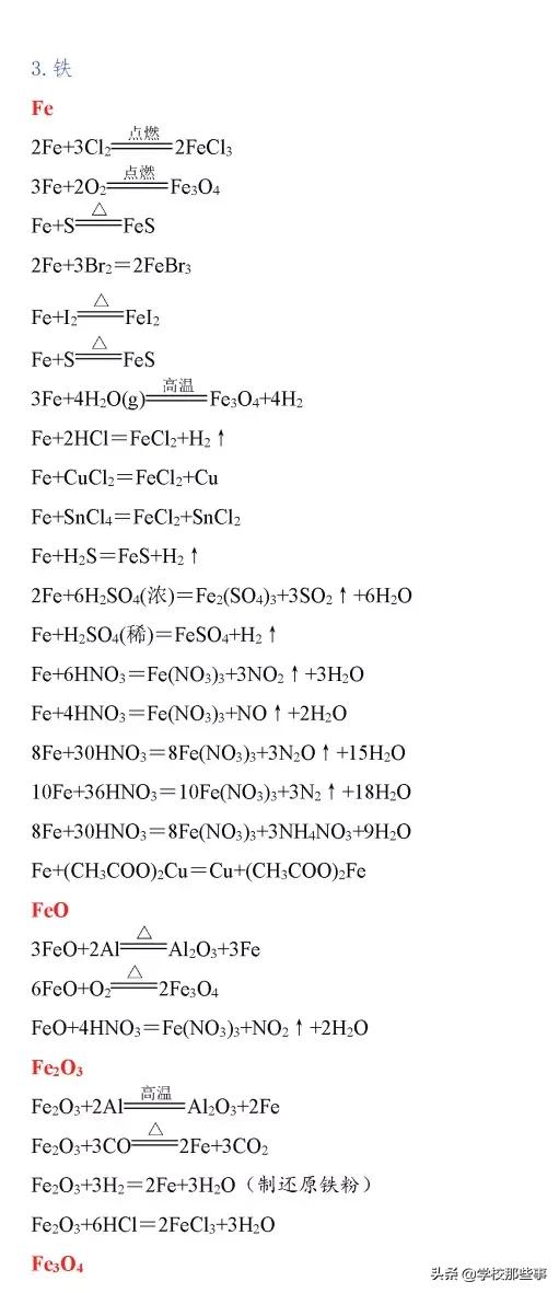高中要求掌握的化学方程式,高中离子化学方程式大全