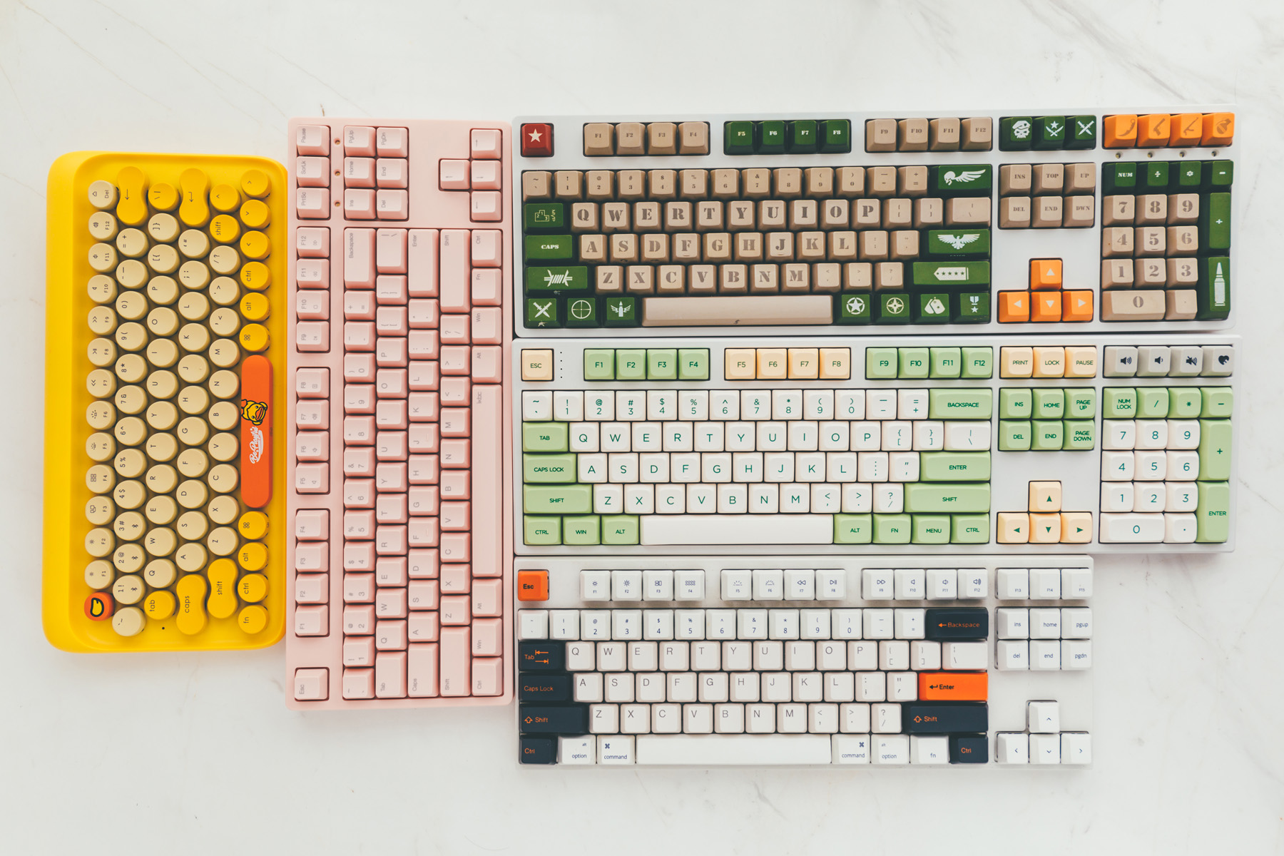 键帽推荐高颜值搭配透明键盘,机械键盘键帽推荐大全套