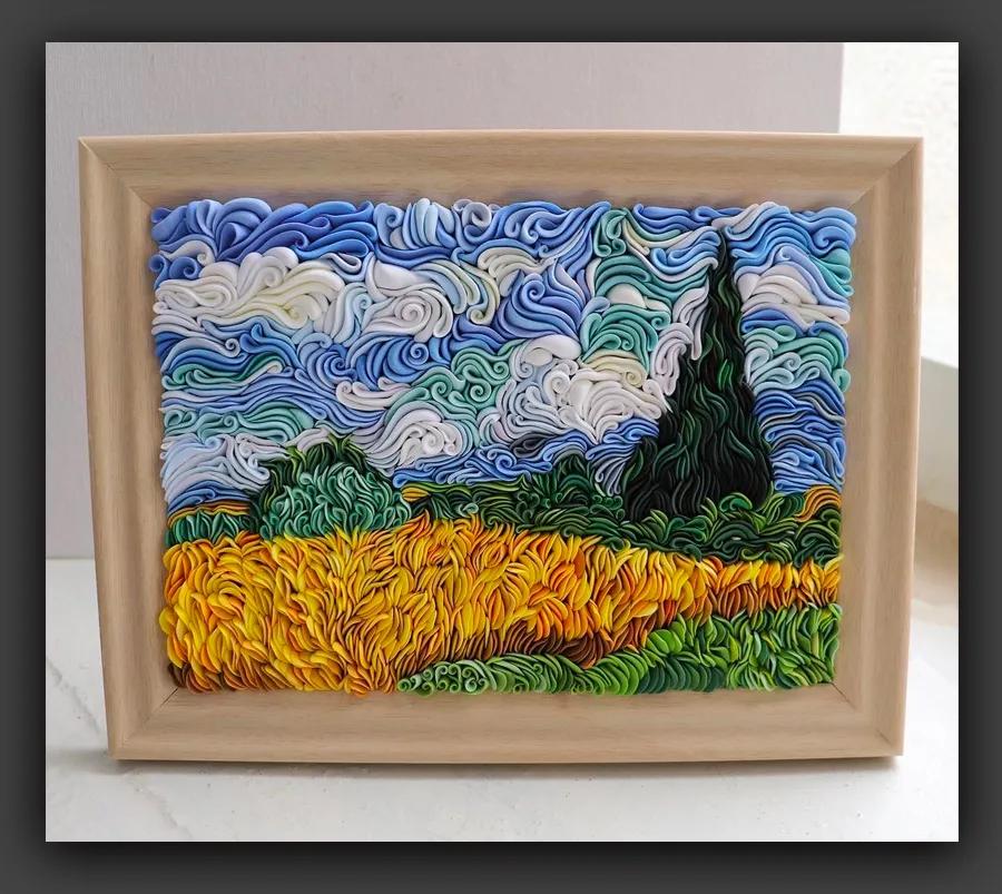 儿童风景画大全轻粘土,用轻粘土和a4纸画风景画