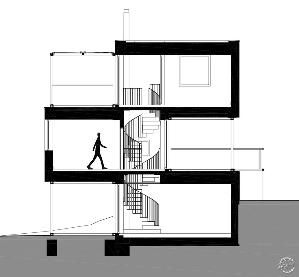 将“竖直”与“水平”完美组合的度假小屋