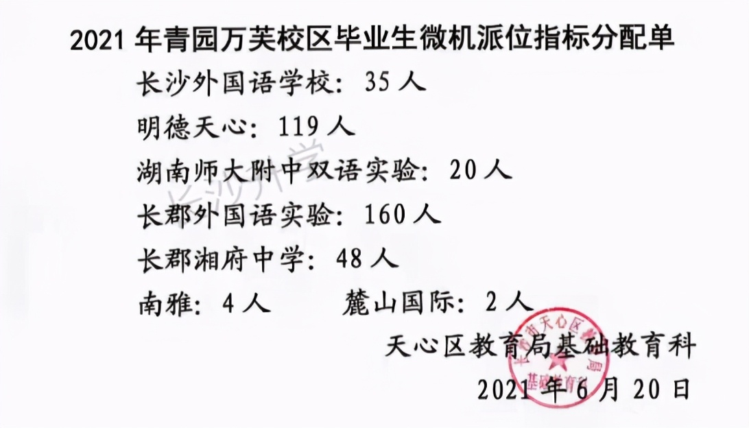 揭晓！2021长沙部分小学微机派位指标！麓山、市实验、砂子塘