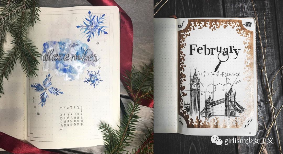 可爱的日系风手帐,简单又可爱的蓝色系手帐