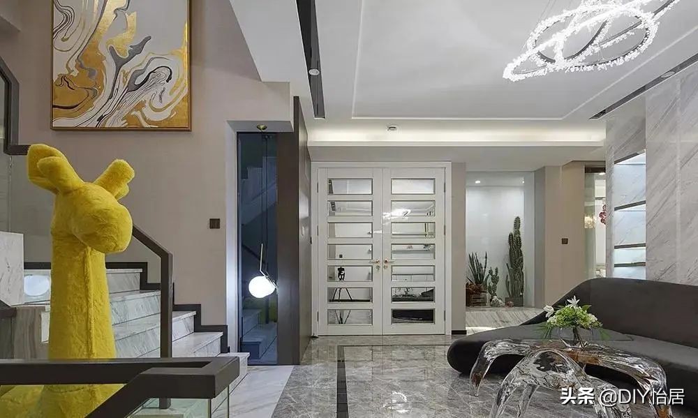 DIY怡居｜精致时尚轻奢风复式大宅，负一层的阳光房太太太美了