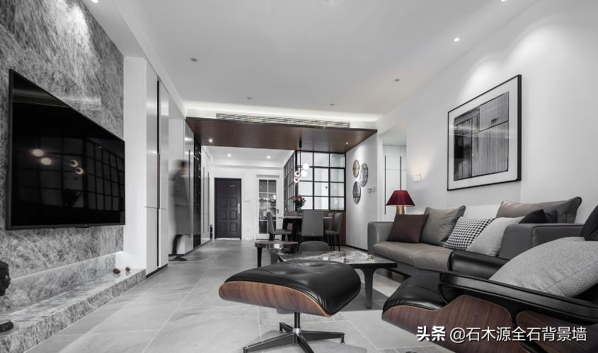 侘寂风石材背景墙,石材背景墙北欧风