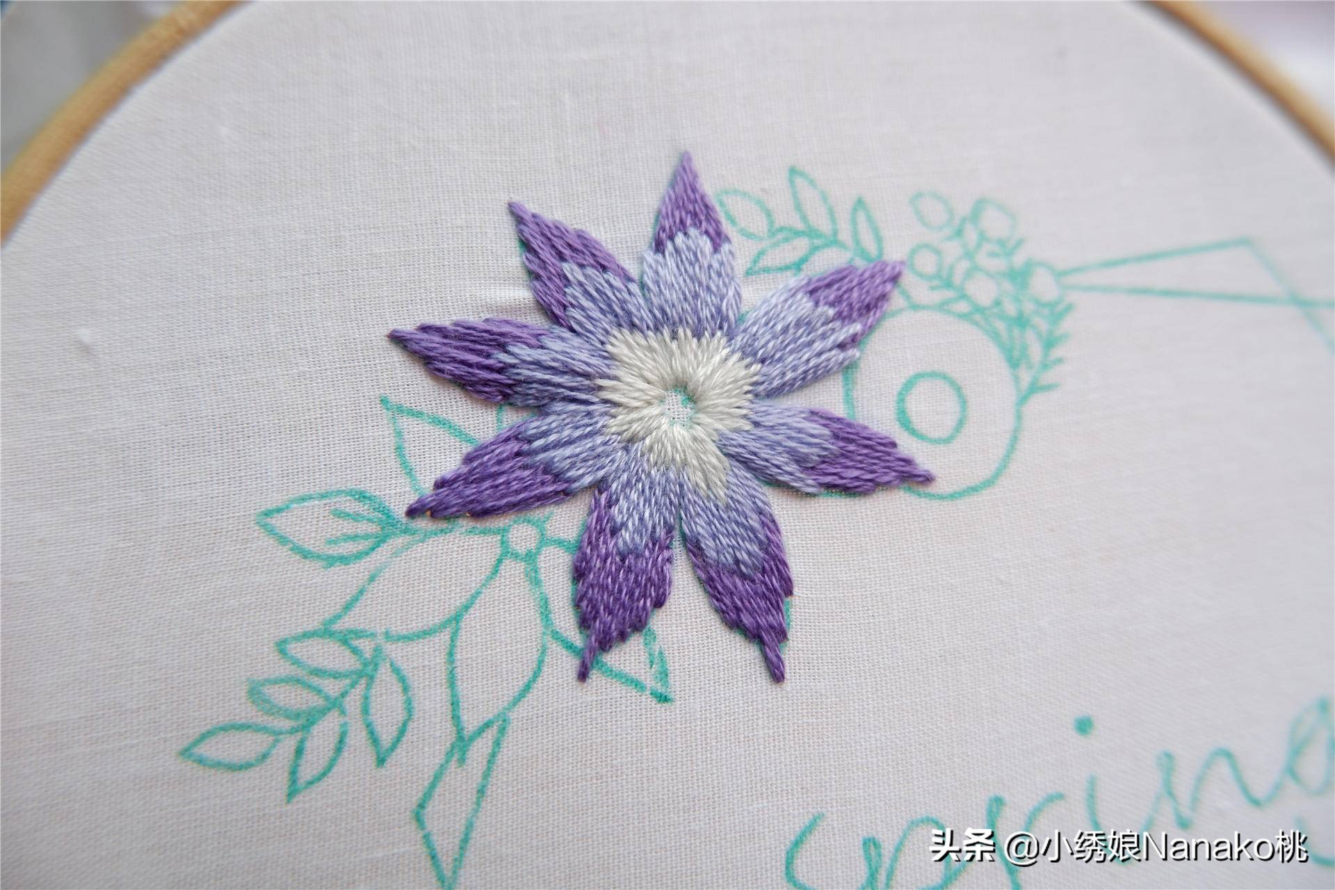满园春刺绣教程,花环刺绣教程