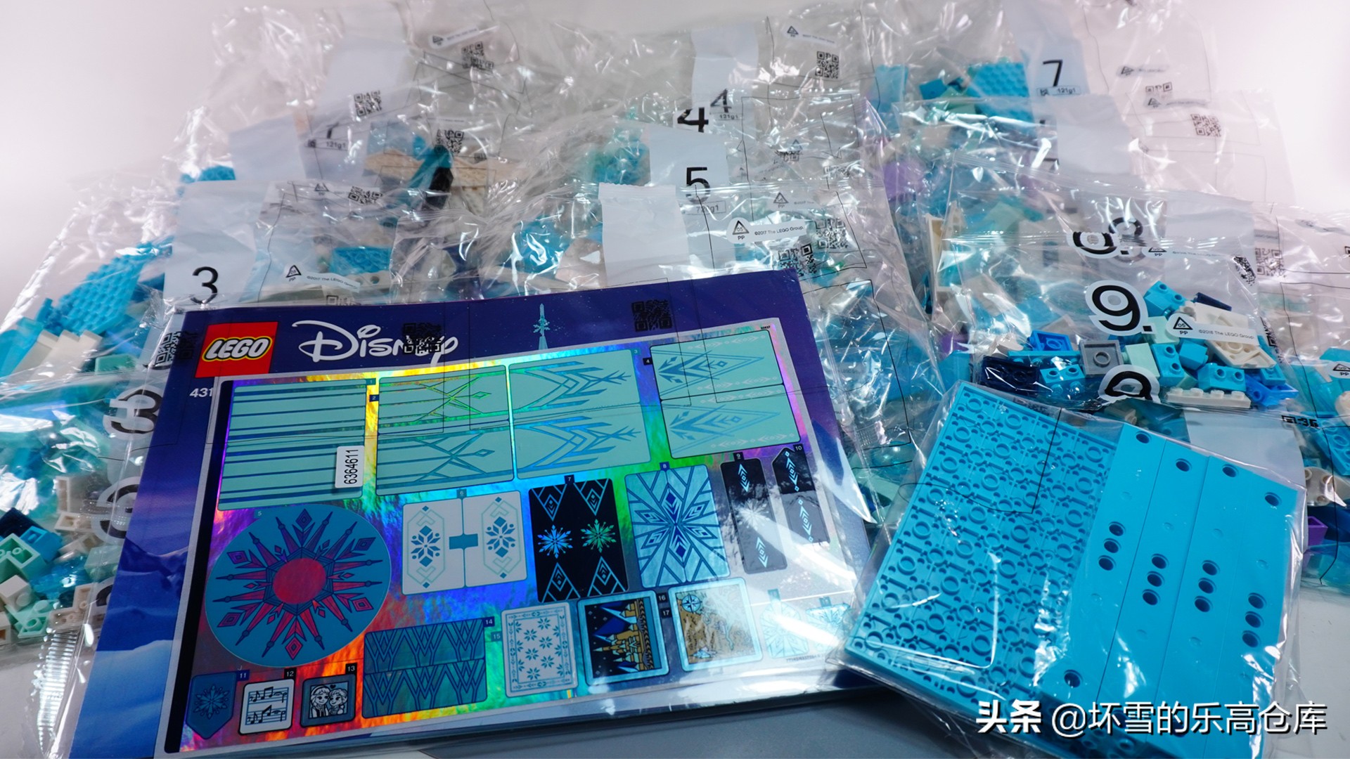 乐高迪士尼粉色城堡开箱,少女心乐高公主城堡