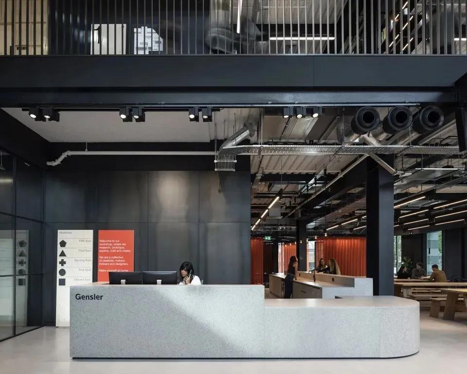 办公室装修32款极简前台,办公室装修前台背景墙怎么选