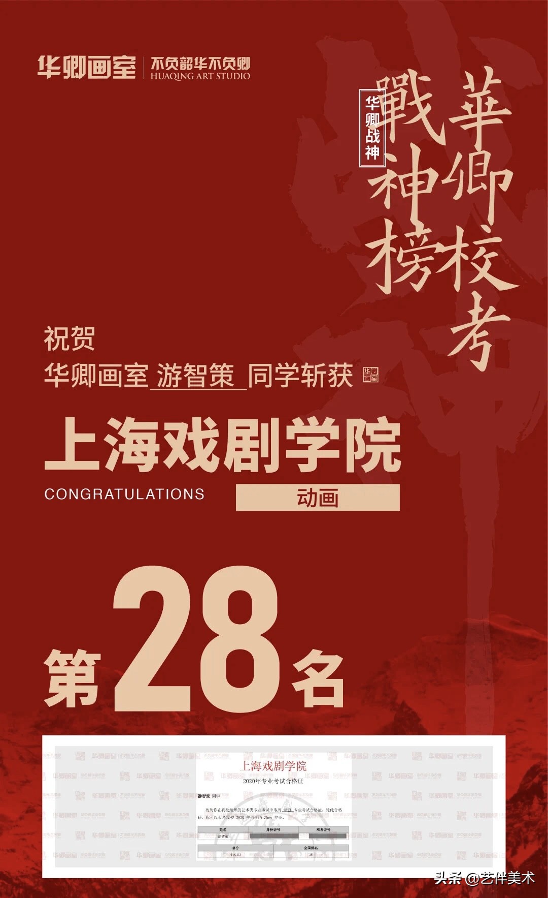 华卿画室—上戏四冠王专访“我想告诉您,我一定不会让您失望的”