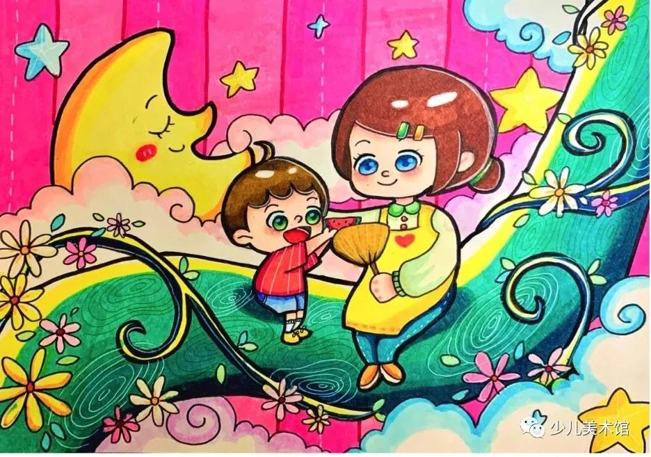 母亲节创意绘画简单素材,幼儿园大班母亲节绘画简单又漂亮