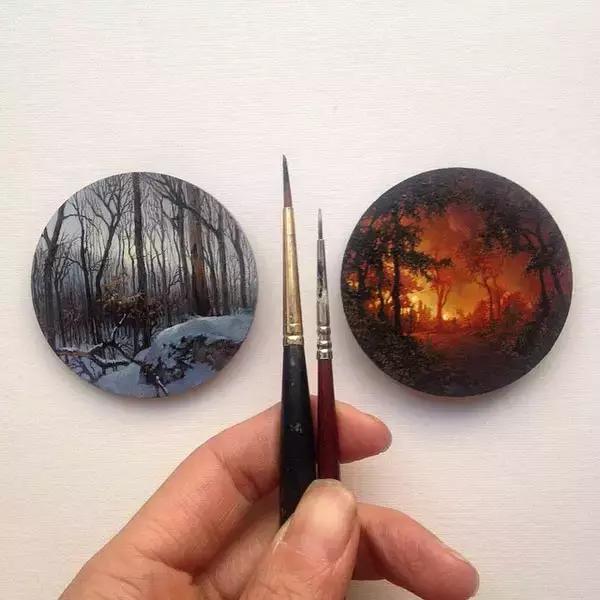 去艺术馆旅游回来画一幅画,油画风景随身带