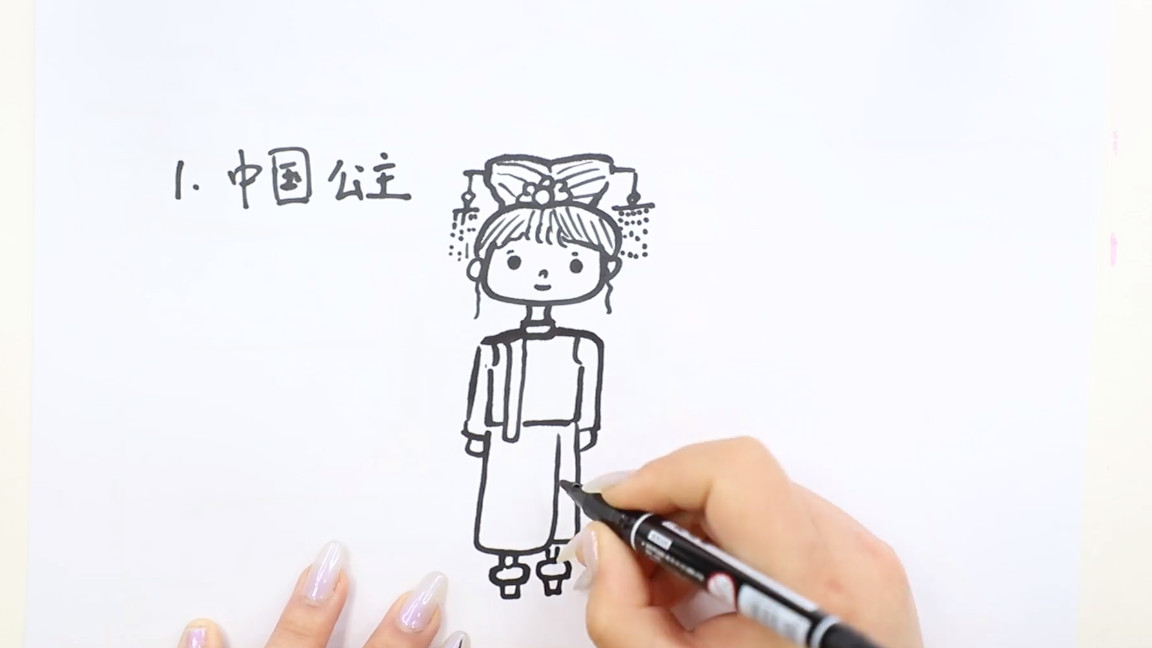 100个小公主画法,小公主的画法简笔画