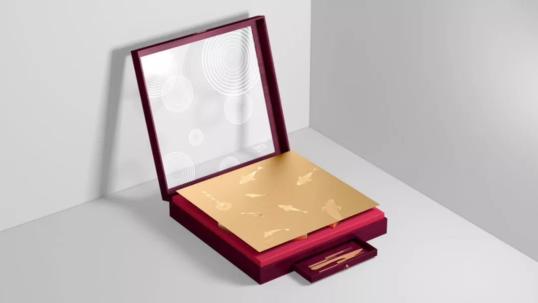 月饼礼盒港风包装设计图,白银月饼瓦楞纸礼盒包装设计