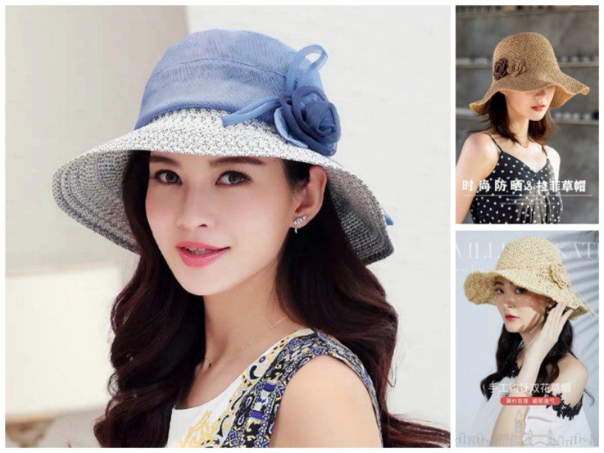 时尚优雅简约的遮阳帽与你一起感受夏日里的阳光