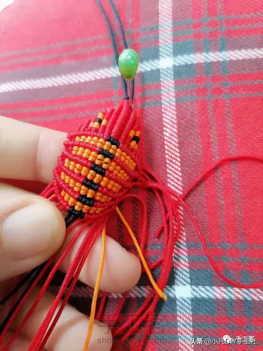 虾米编绳教程,编渔网绳开头慢动作教程