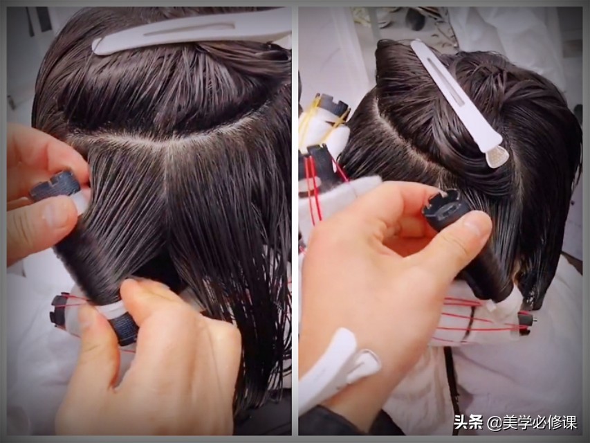 烫发排杠学习,烫发卷杠课程