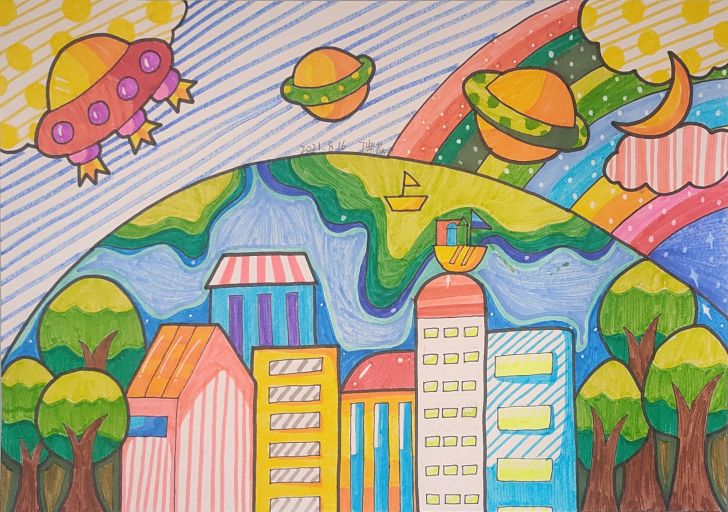 暑假儿童画一年级作品,暑假儿童画作品大全