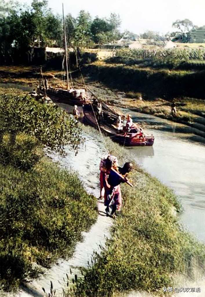 保定历史上真实的府河,保定府河彩色老照片