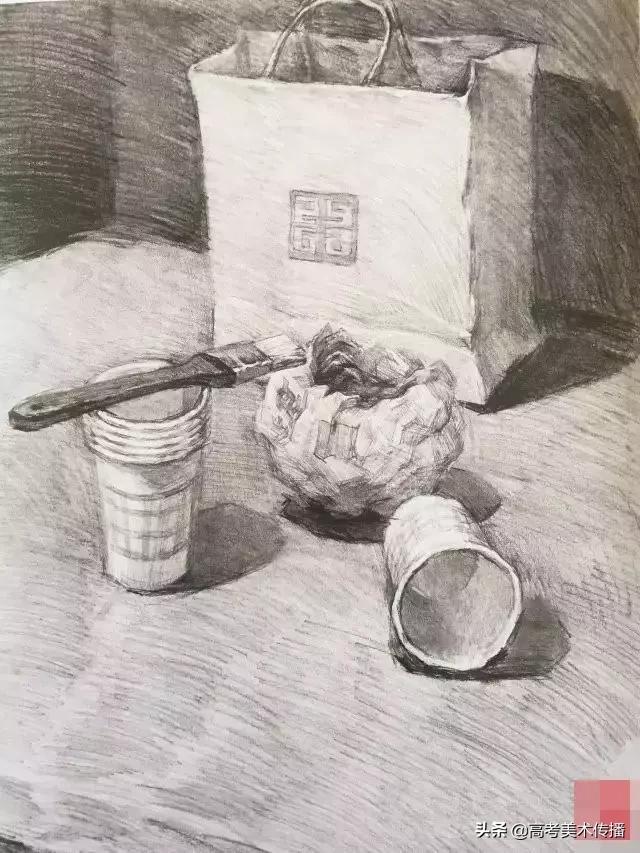 西安美院静物素描高分卷,西安美院素描半身像高分卷